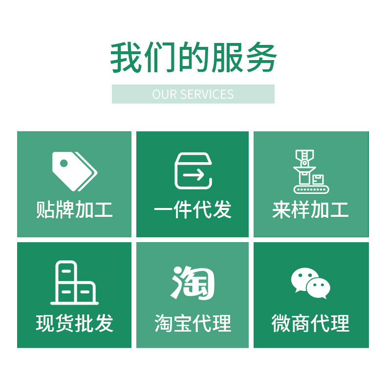 公司產(chǎn)品支持貼牌代工，一件代發(fā)等服務(wù)。
